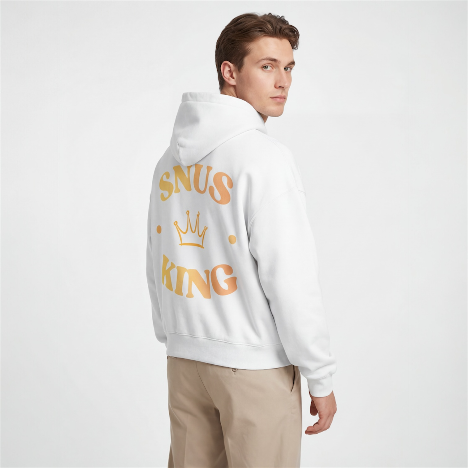 Orange graphic unisex boxy fit hoodie